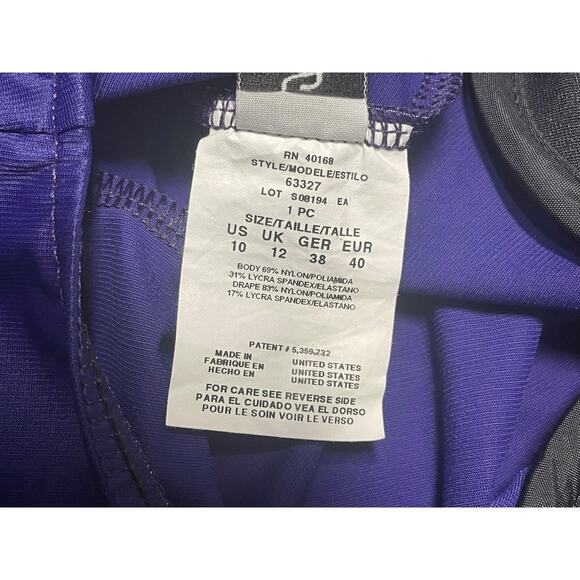 Miraclesuit Womens Purple Blue Halter Underwire Ruched Bust Swimsuit 10 Slimming - Picture 6 of 9